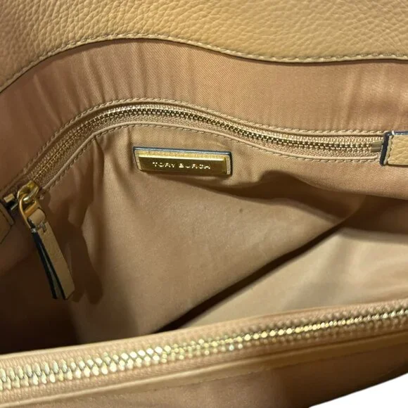 Tory Burch McGraw Triple Compartment Leather Satchel - Tiramisu - Picture 8 of 17